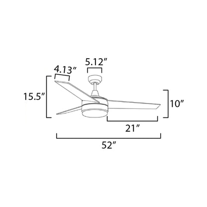 Trio Ceiling Fan - line drawing.