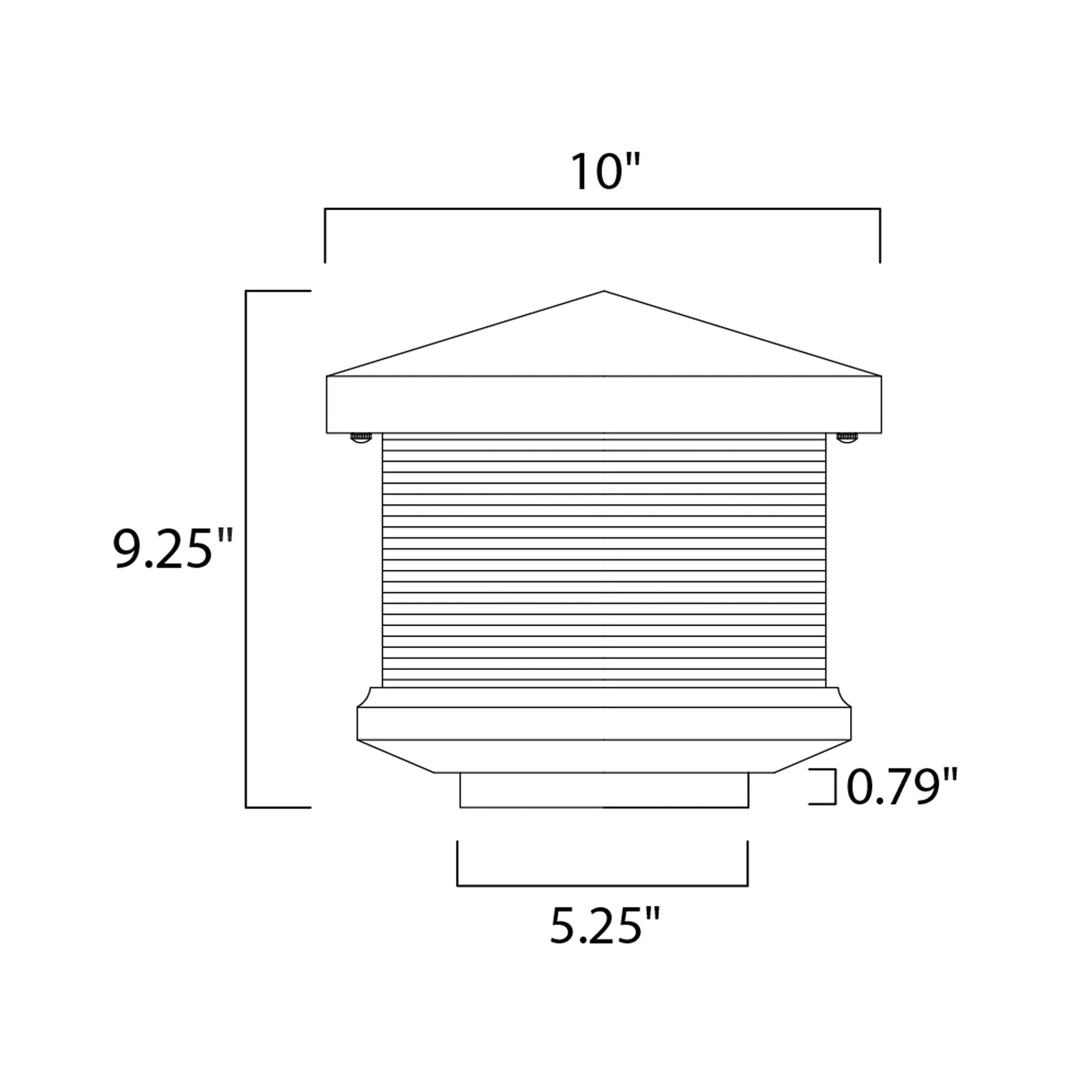 Triumph Outdoor LED Post Light - line drawing.