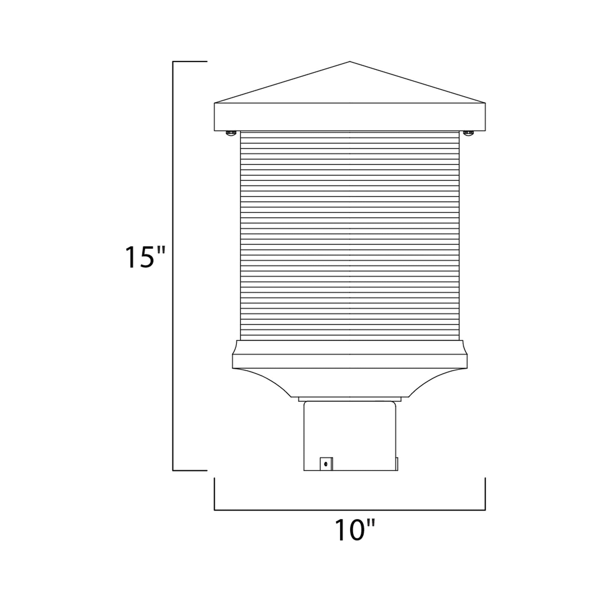 Triumph Outdoor LED Post Light - line drawing.