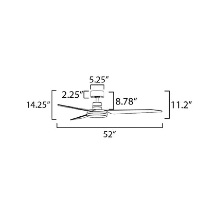 Ultra Slim Outdoor Ceiling Fan - line drawing.
