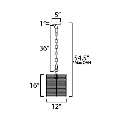 Vannerie Pendant Light - line drawing.