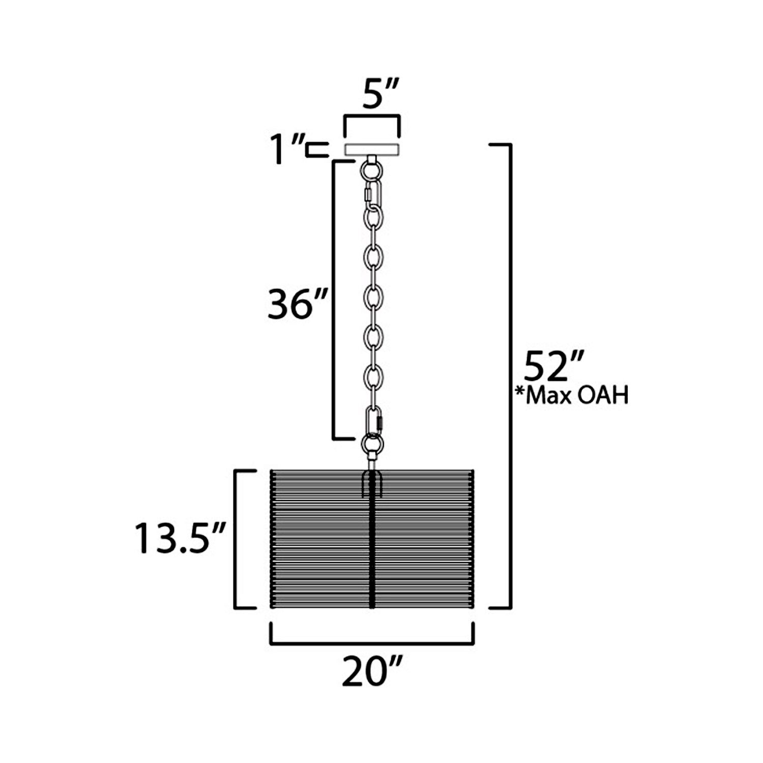 Vannerie Pendant Light - line drawing.