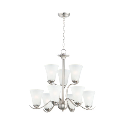 Vital Chandelier in Satin Nickel (9-Light).