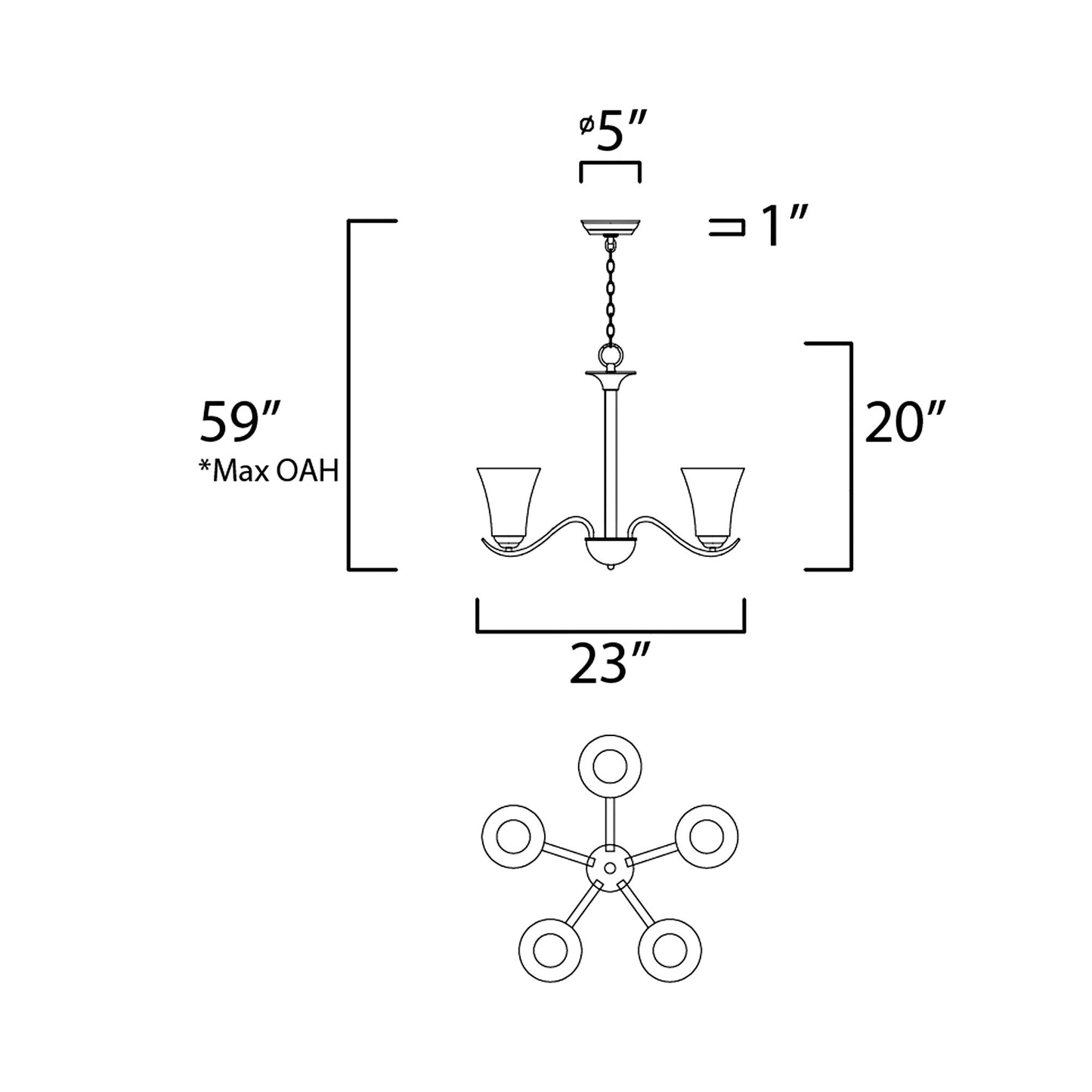 Vital Chandelier - line drawing.