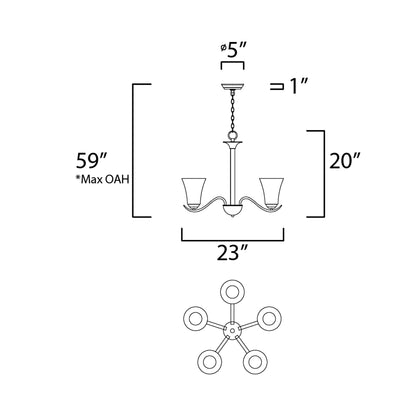 Vital Chandelier - line drawing.