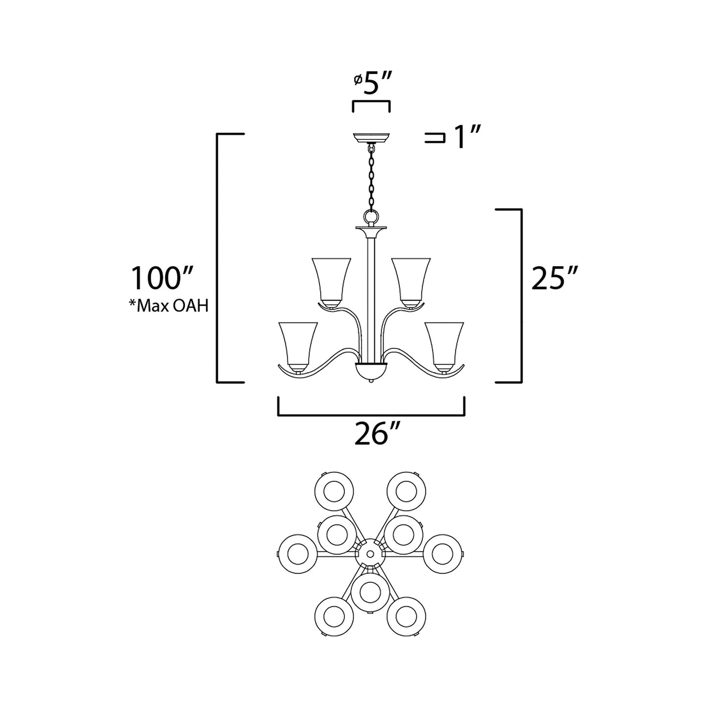 Vital Chandelier - line drawing.