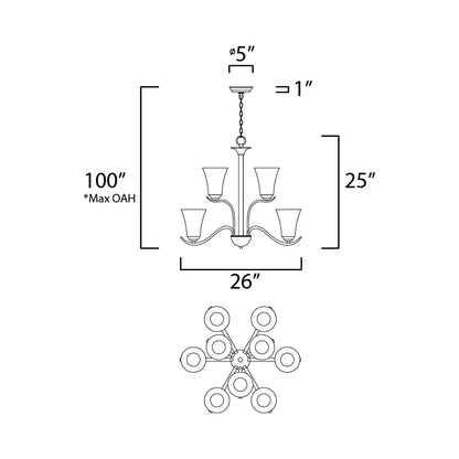 Vital Chandelier - line drawing.