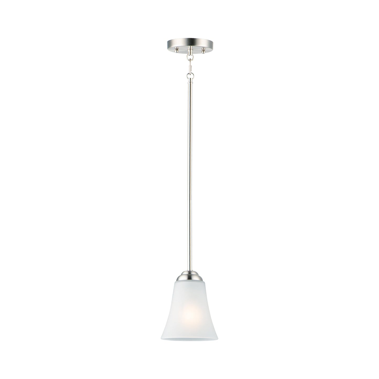 Vital Mini Pendant Light in Satin Nickel.