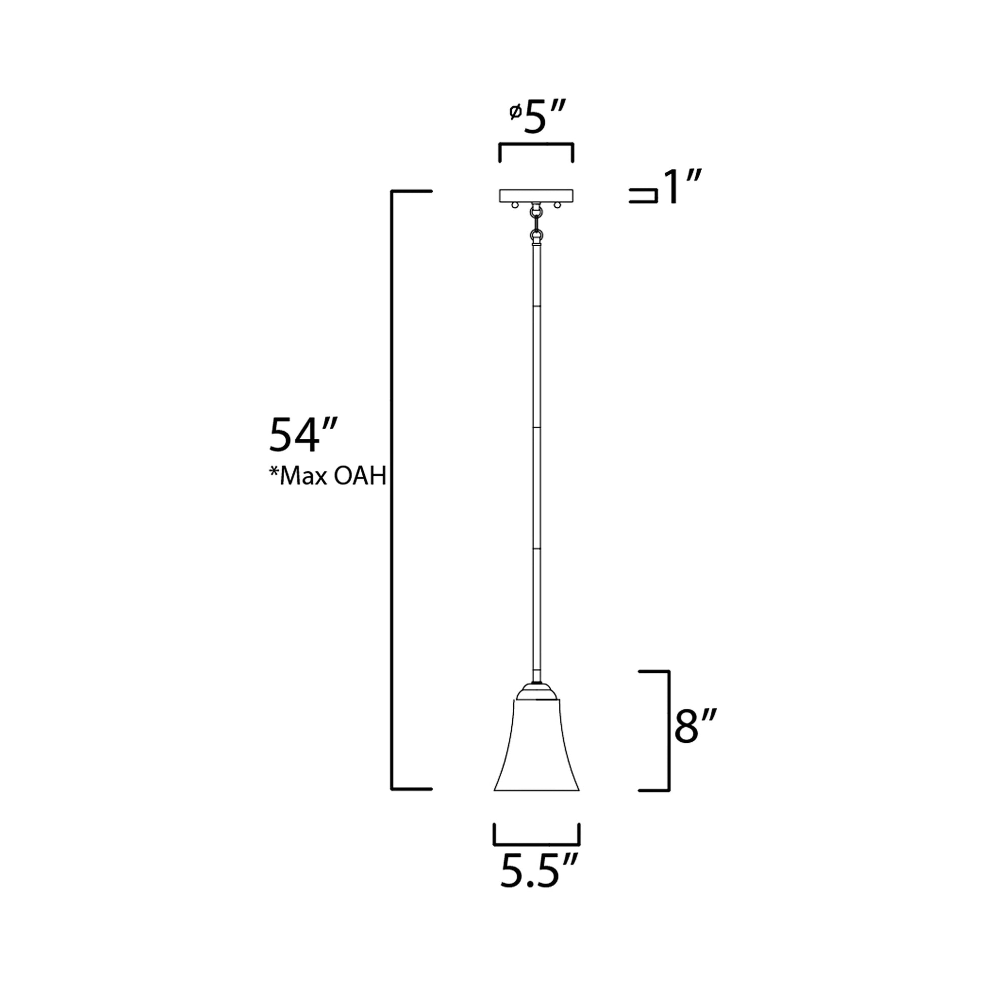 Vital Mini Pendant Light - line drawing.