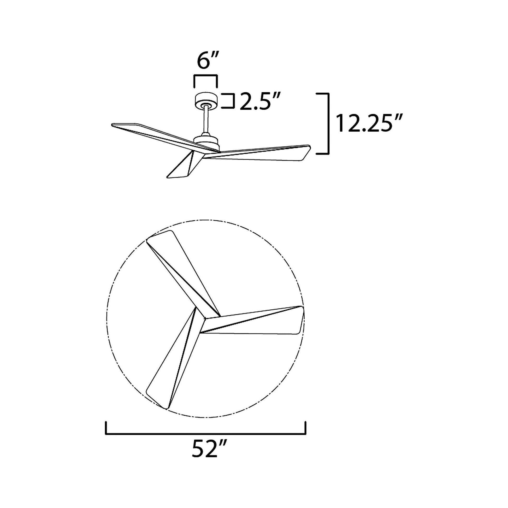 Vortex Ceiling Fan - line drawing.
