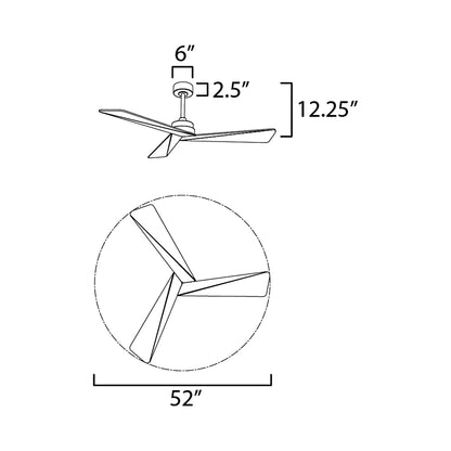 Vortex Ceiling Fan - line drawing.