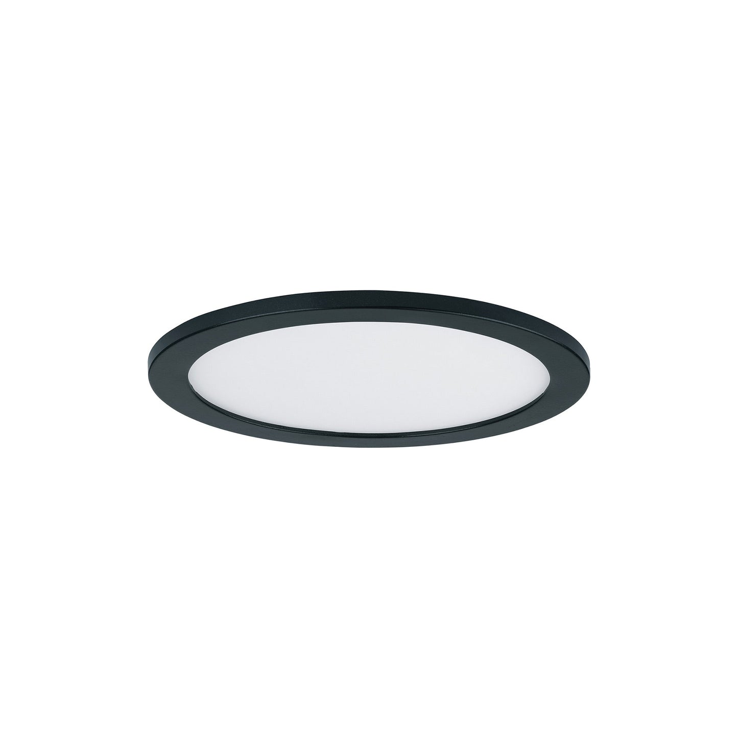 Wafer Outdoor LED Flush Mount Ceiling Light in Black (5-Inch/Round).