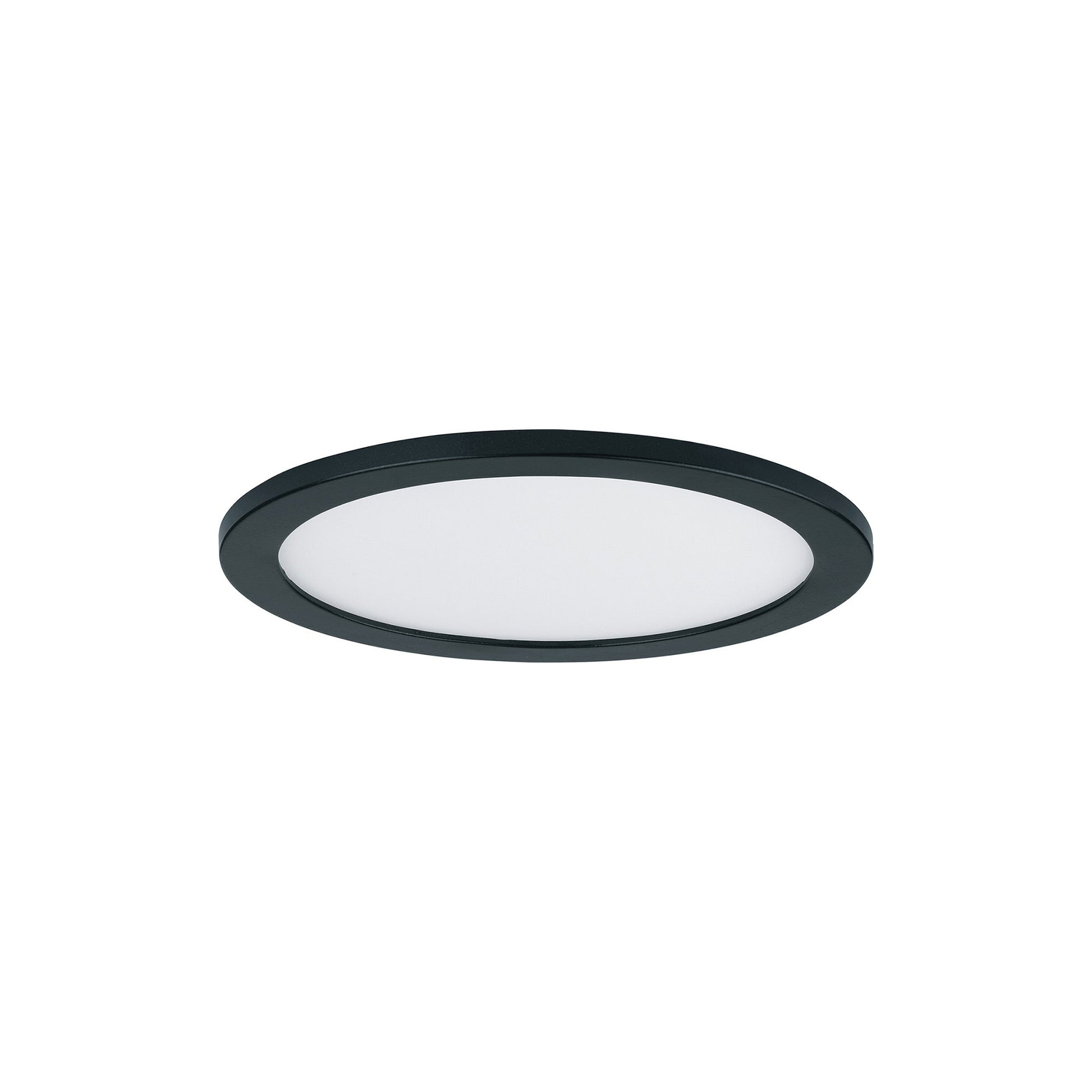 Wafer Outdoor LED Flush Mount Ceiling Light in Black (5-Inch/Round).