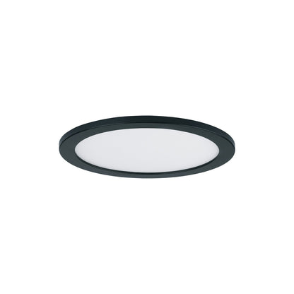 Wafer Outdoor LED Flush Mount Ceiling Light in Black (5-Inch/Round).