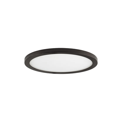 Wafer Outdoor LED Flush Mount Ceiling Light in Bronze (5-Inch/Round).