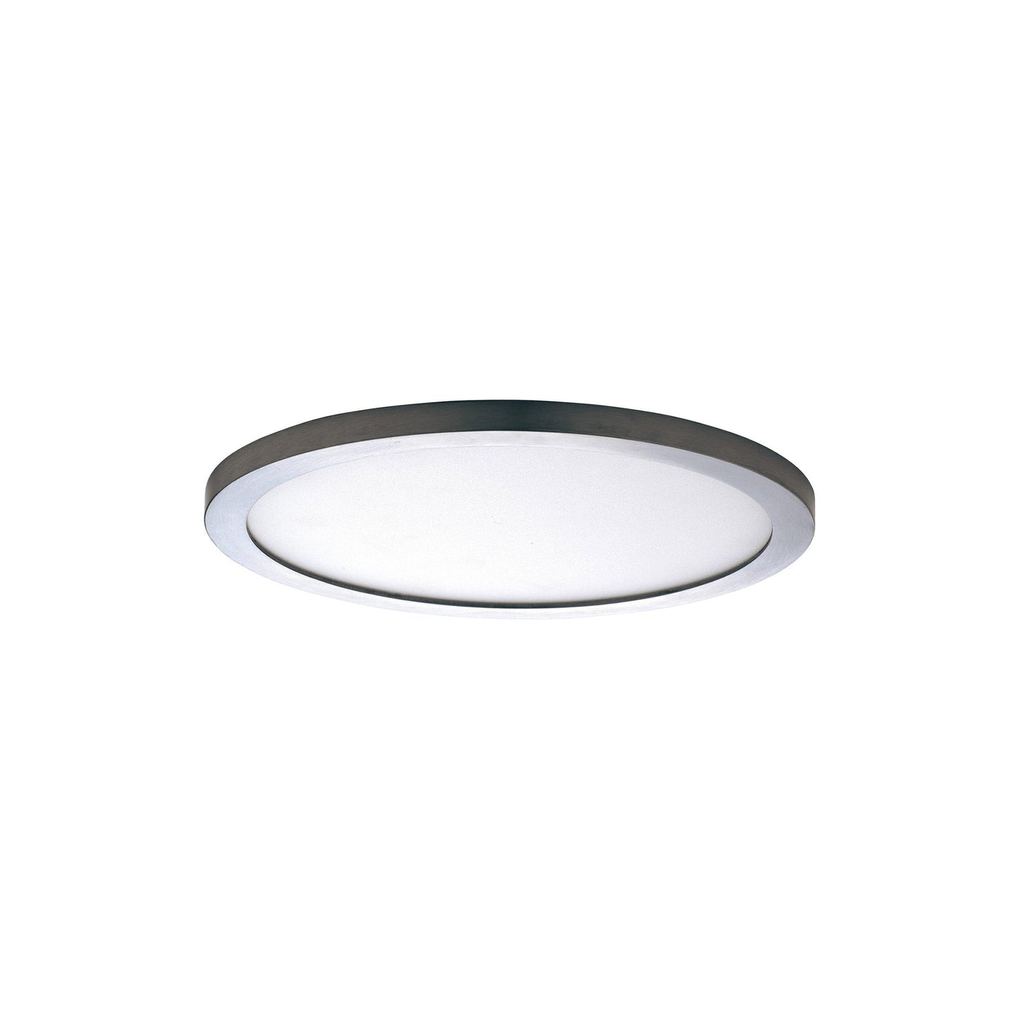 Wafer Outdoor LED Flush Mount Ceiling Light in Satin Nickel (5-Inch/Round).