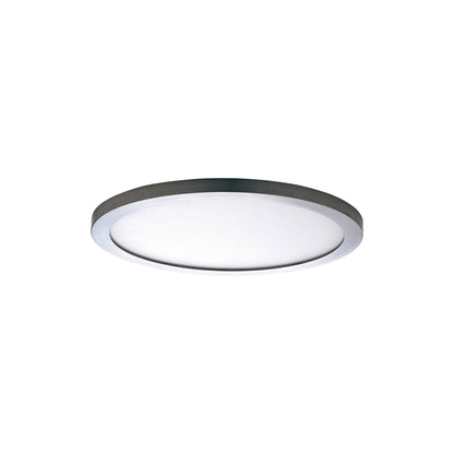 Wafer Outdoor LED Flush Mount Ceiling Light in Satin Nickel (5-Inch/Round).
