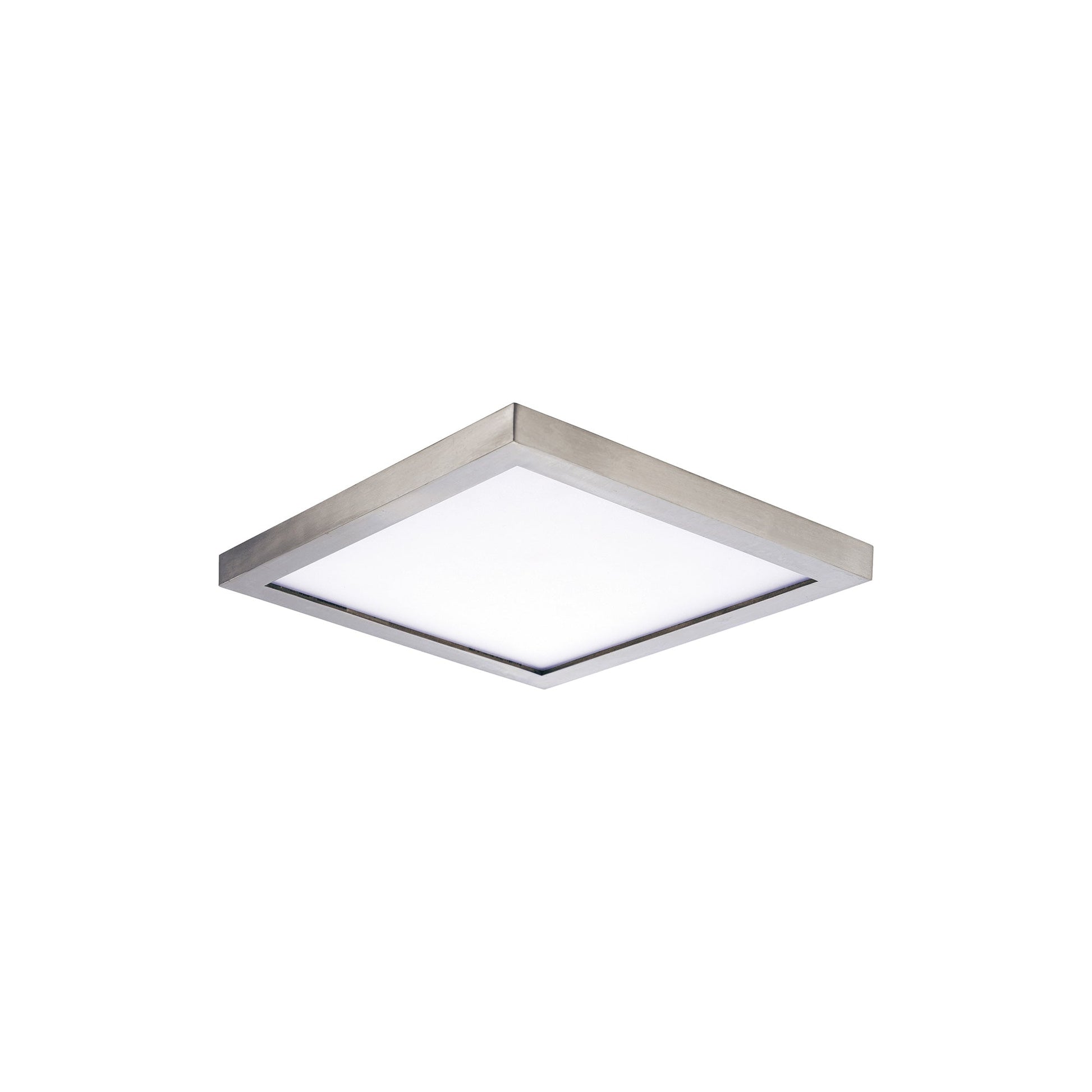 Wafer Outdoor LED Flush Mount Ceiling Light in Satin Nickel (5-Inch/Square).