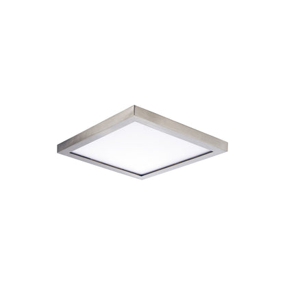 Wafer Outdoor LED Flush Mount Ceiling Light in Satin Nickel (5-Inch/Square).
