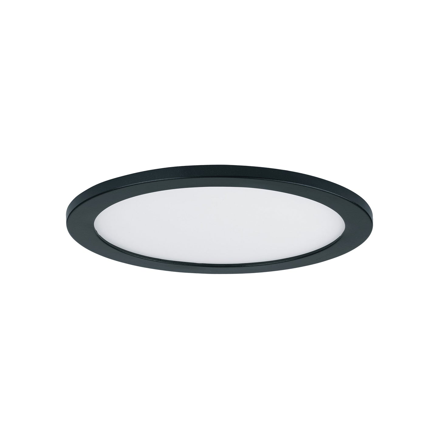 Wafer Outdoor LED Flush Mount Ceiling Light in Black (7-Inch/Round).