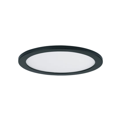 Wafer Outdoor LED Flush Mount Ceiling Light in Black (7-Inch/Round).