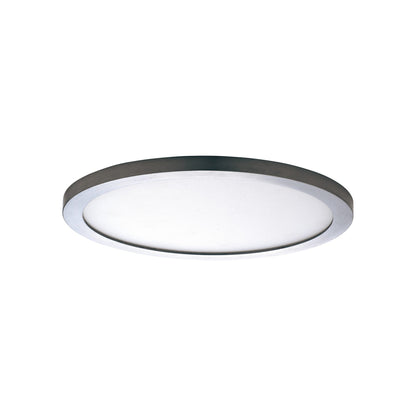 Wafer Outdoor LED Flush Mount Ceiling Light in Satin Nickel (7-Inch/Round).