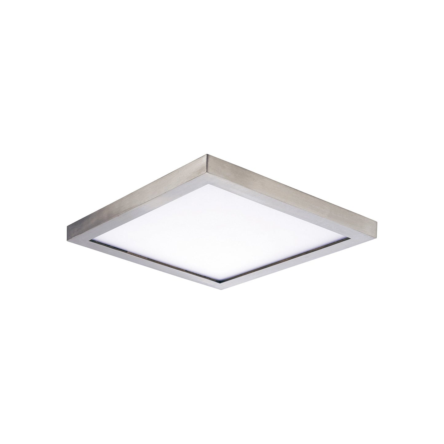 Wafer Outdoor LED Flush Mount Ceiling Light in Satin Nickel (7-Inch/Square).