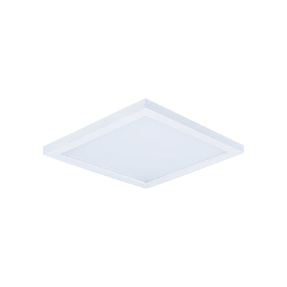 Wafer Outdoor LED Flush Mount Ceiling Light in White (7-Inch/Square).