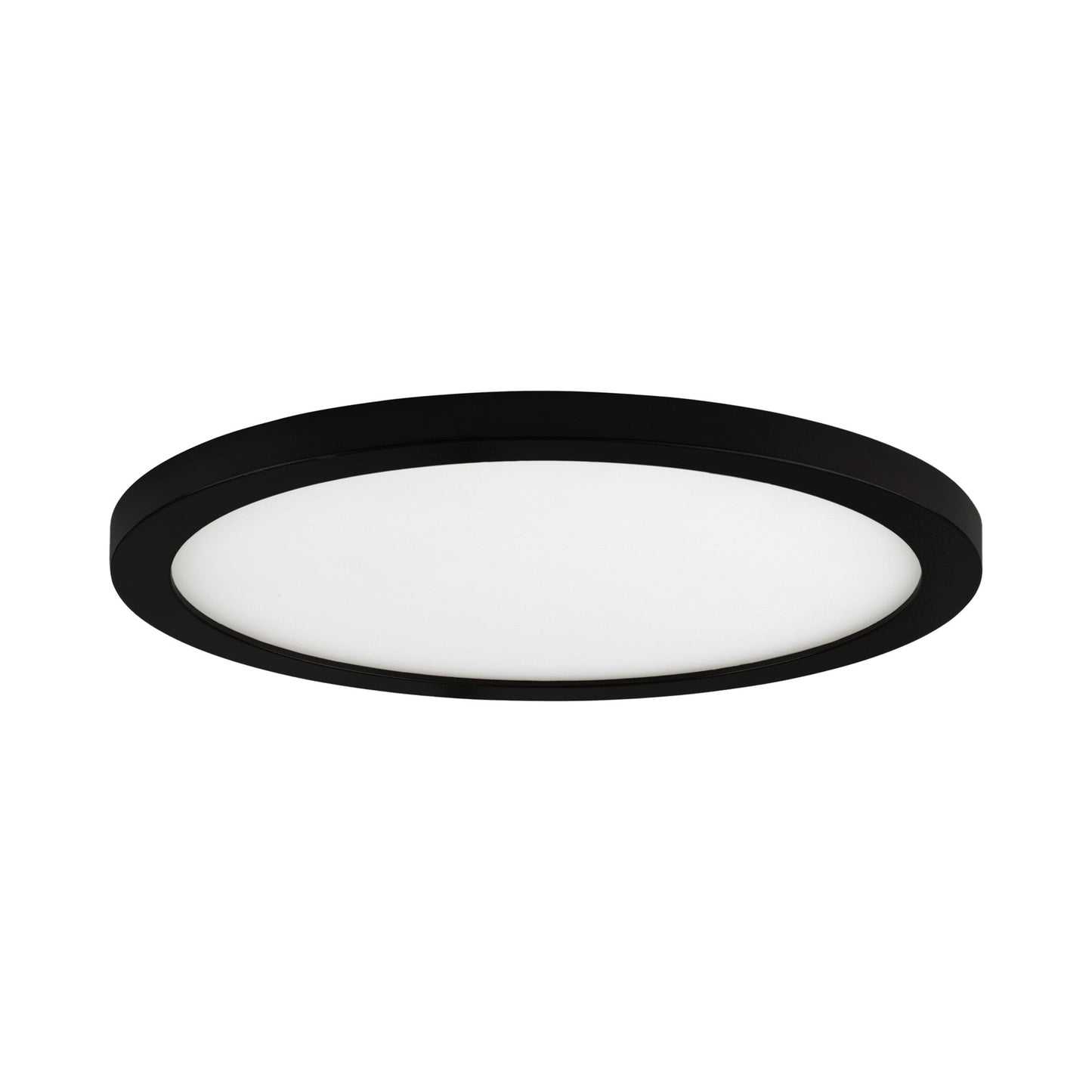 Wafer Outdoor LED Flush Mount Ceiling Light in Black (9-Inch/Round).