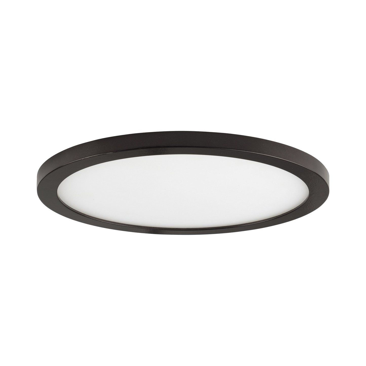 Wafer Outdoor LED Flush Mount Ceiling Light in Bronze (9-Inch/Round).