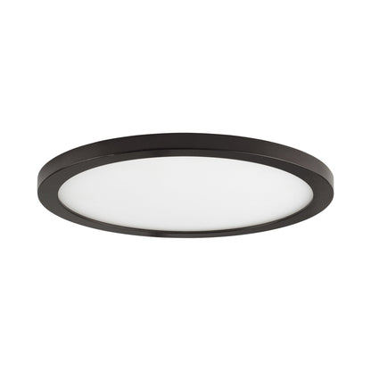 Wafer Outdoor LED Flush Mount Ceiling Light in Bronze (9-Inch/Round).