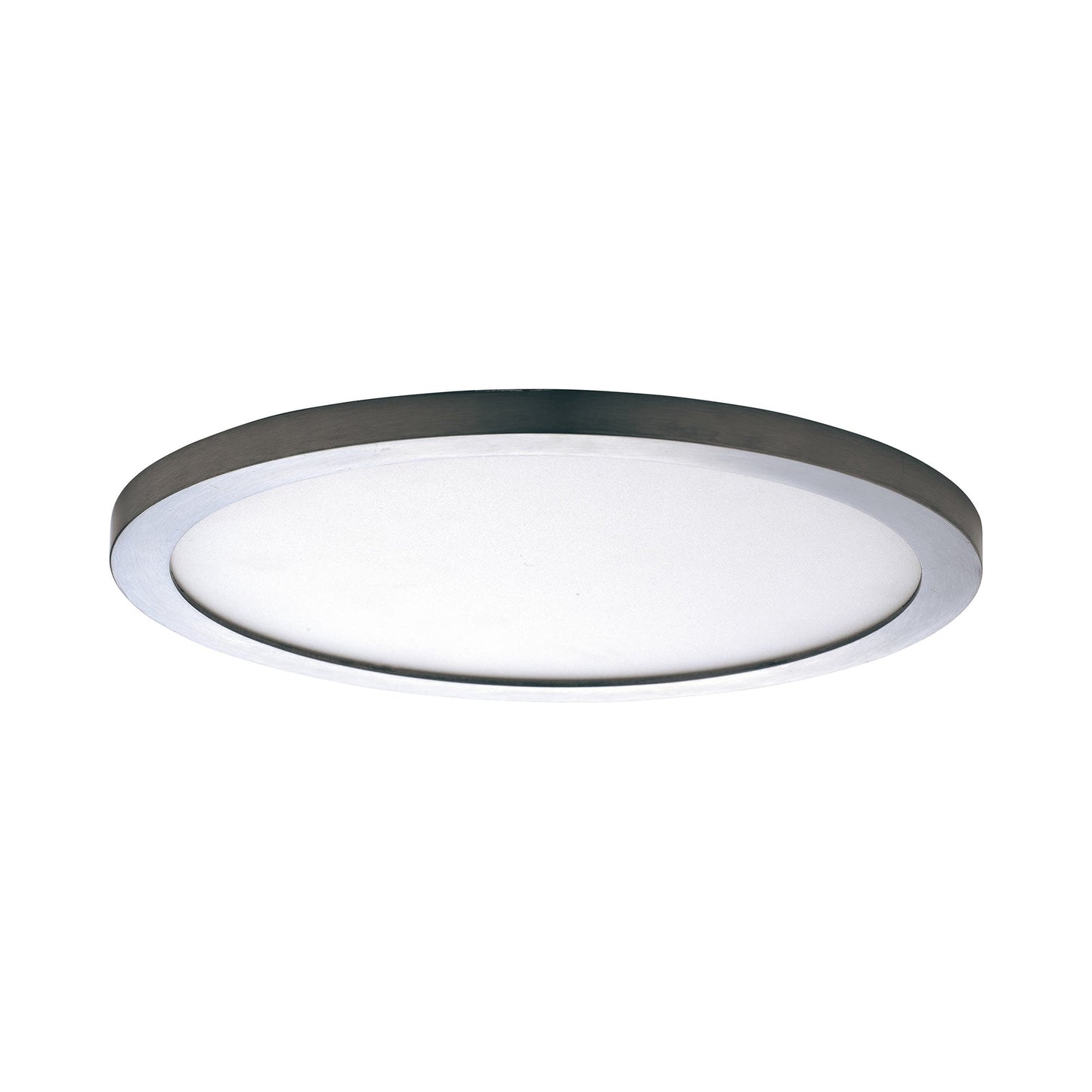 Wafer Outdoor LED Flush Mount Ceiling Light in Satin Nickel (9-Inch/Round).