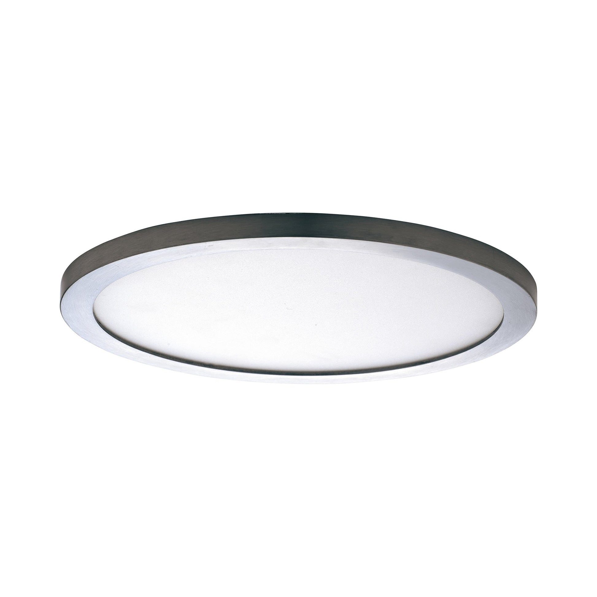 Wafer Outdoor LED Flush Mount Ceiling Light in Satin Nickel (9-Inch/Round).