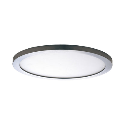 Wafer Outdoor LED Flush Mount Ceiling Light in Satin Nickel (9-Inch/Round).