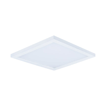 Wafer Outdoor LED Flush Mount Ceiling Light in White (9-Inch/Square).
