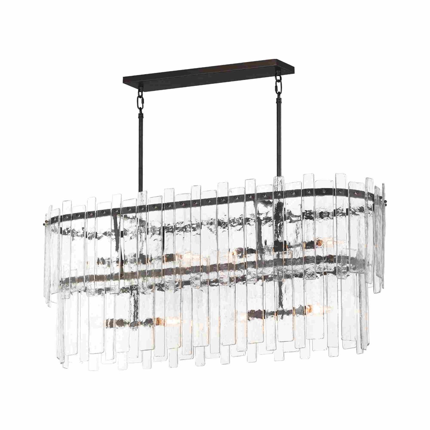 Warren Linear Pendant Light in Dark Bronze.