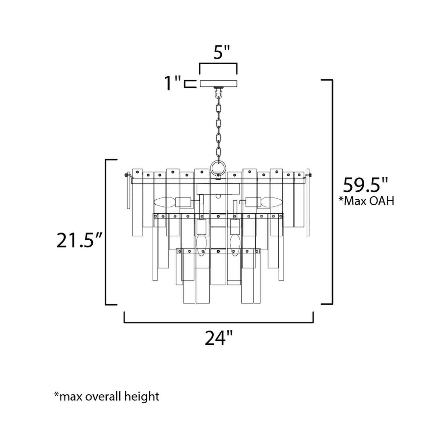 Warren Pendant Light - line drawing.