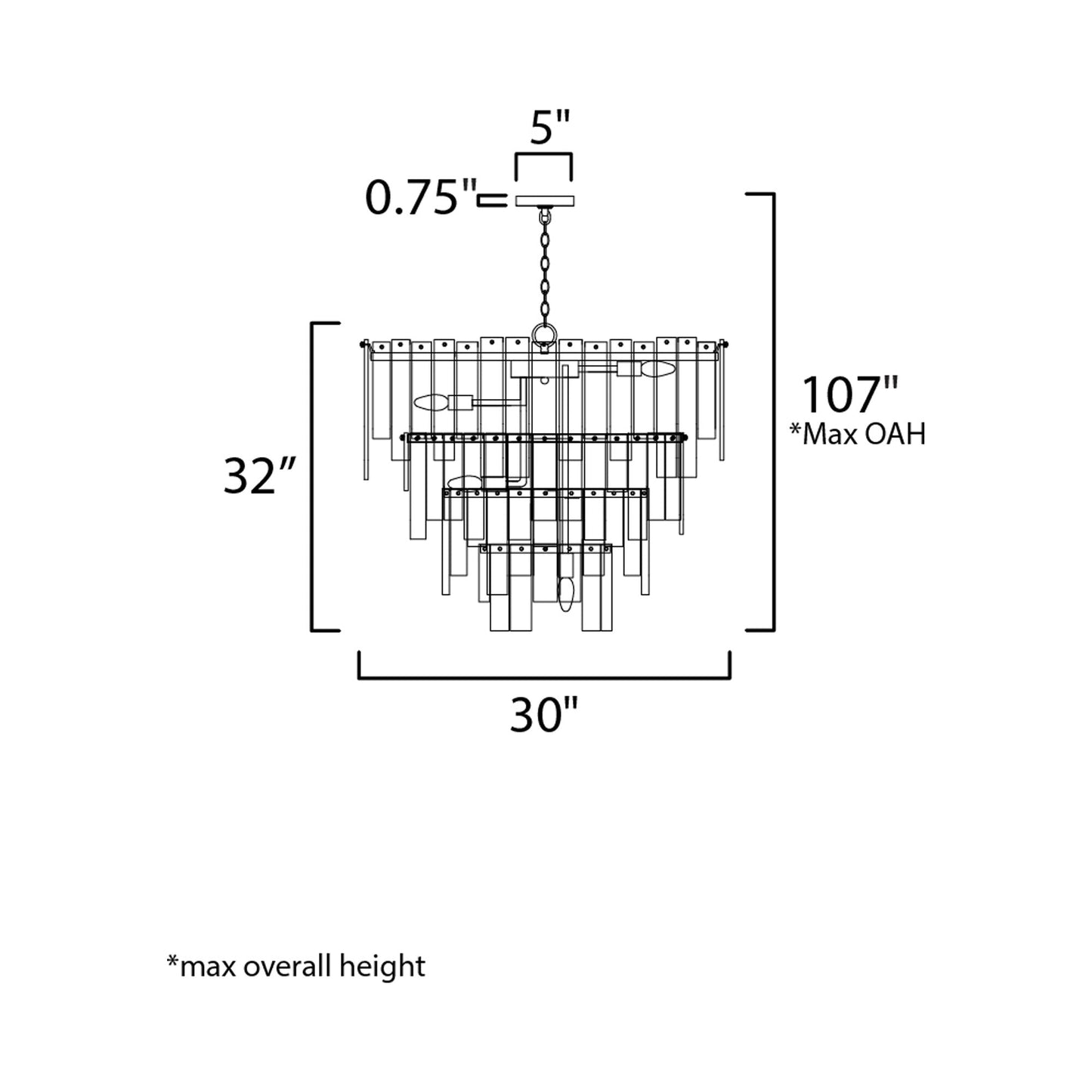 Warren Pendant Light - line drawing.