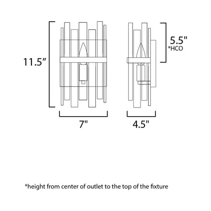 Warren Wall Light - line drawing.