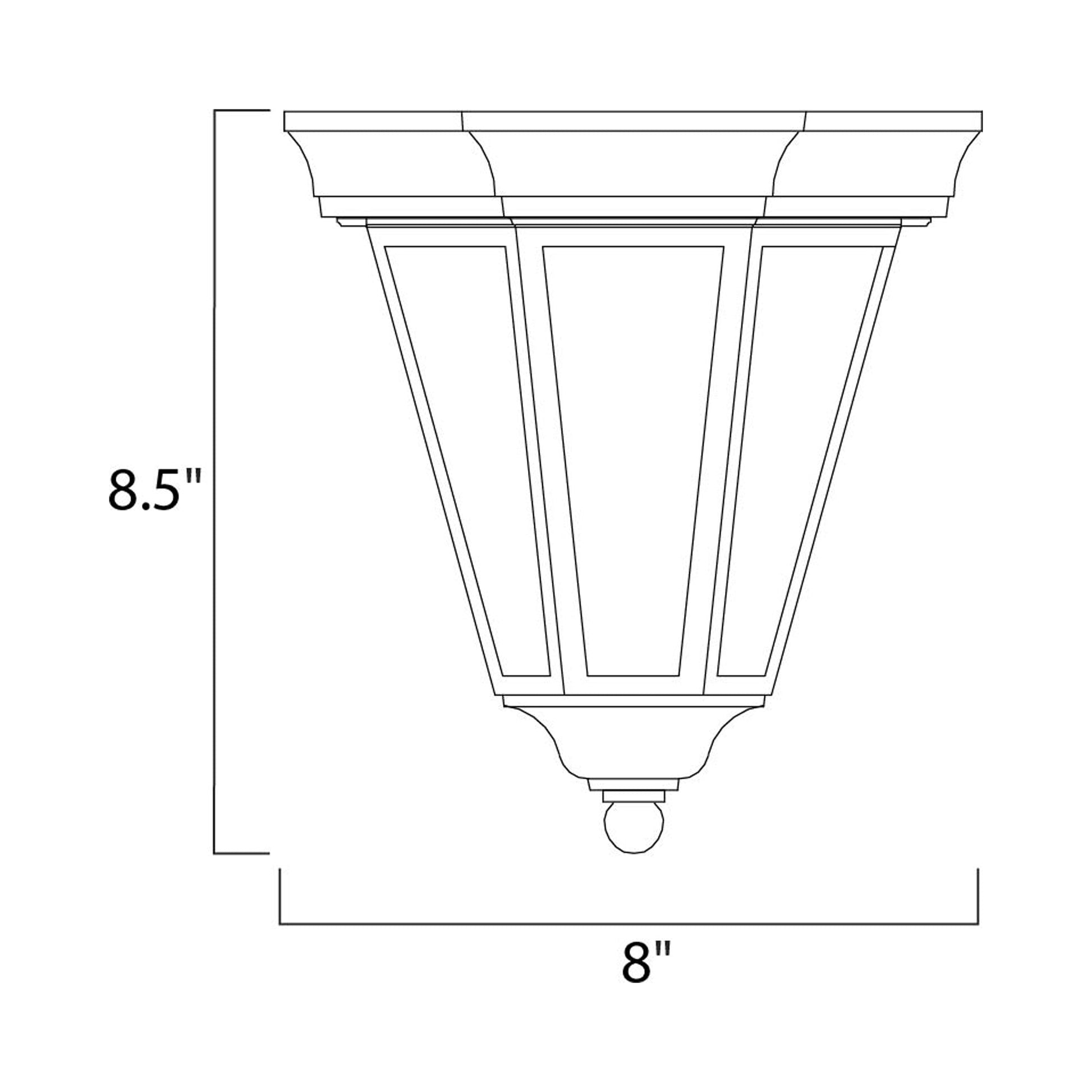 Westlake Outdoor Flush Mount Ceiling Light - line drawing.