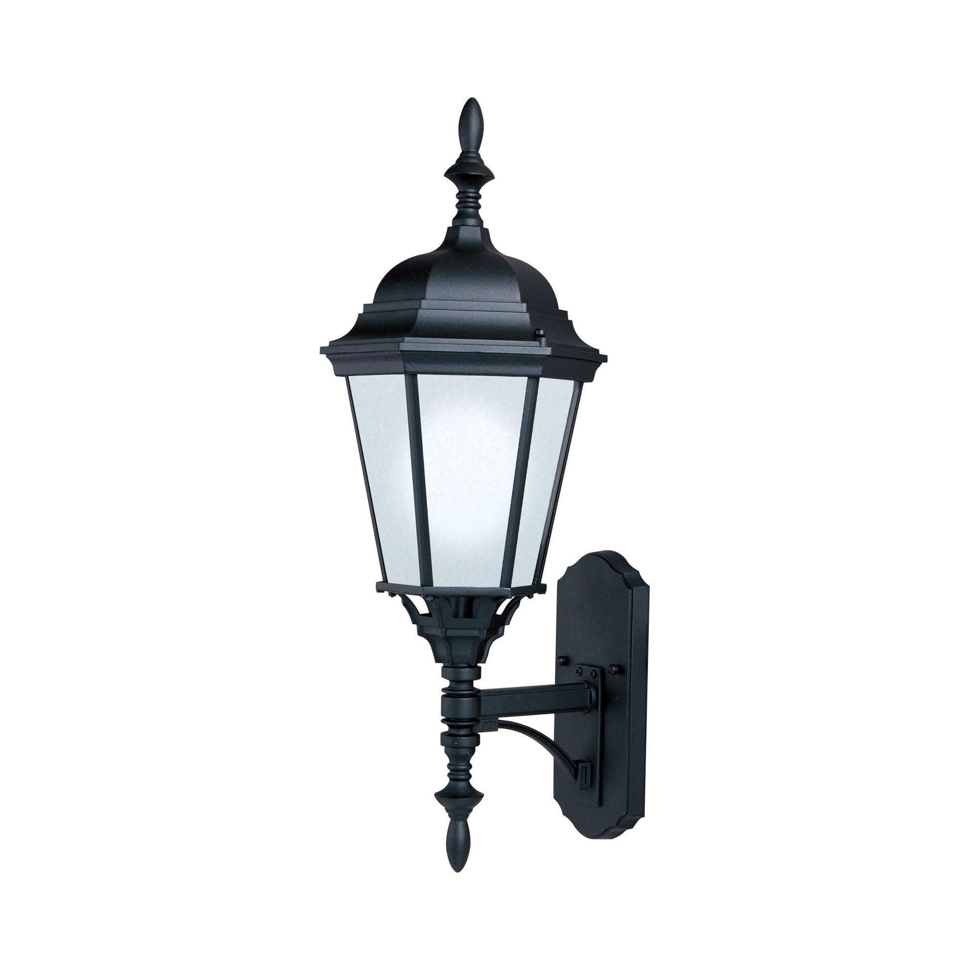 Westlake Outdoor Glass Wall Light in Black (LED).