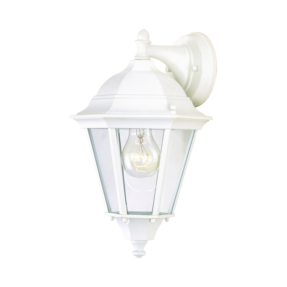 Westlake Outdoor Wall Light in White (Down/Clear Glass).