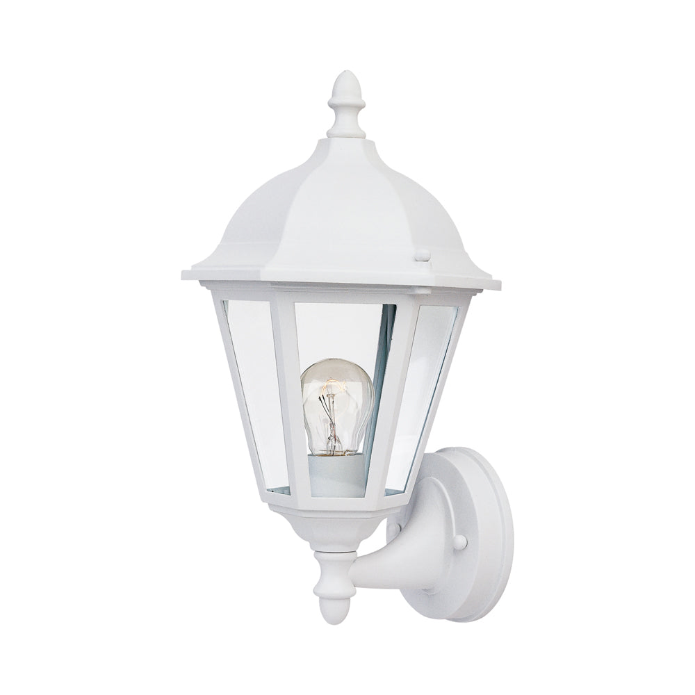 Westlake Outdoor Wall Light in White (Up/Clear Glass).
