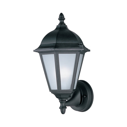 Westlake Outdoor Wall Light in Black (Up/Frosted Glass).