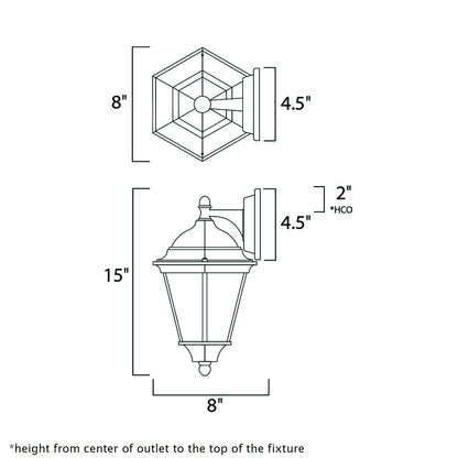 Westlake Outdoor Wall Light - line drawing.