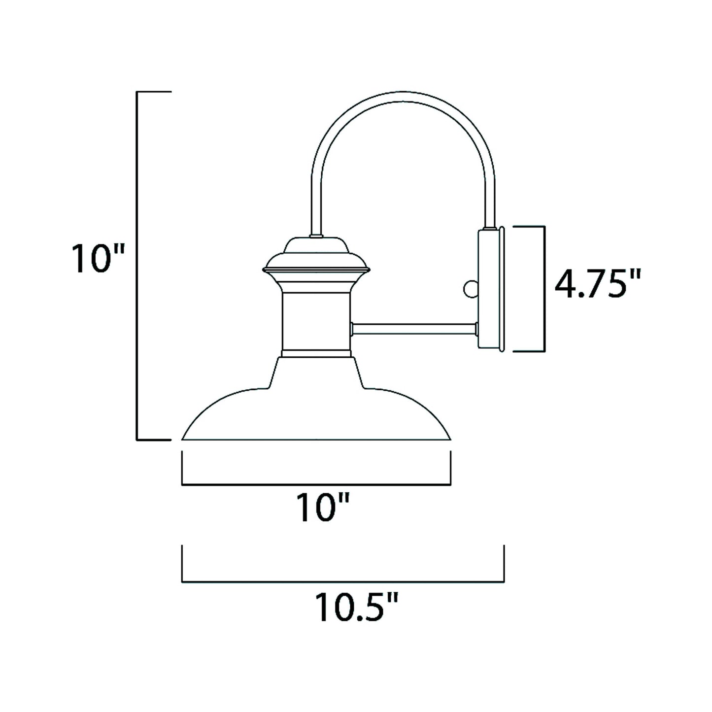Wharf Outdoor Wall Light - line drawing.