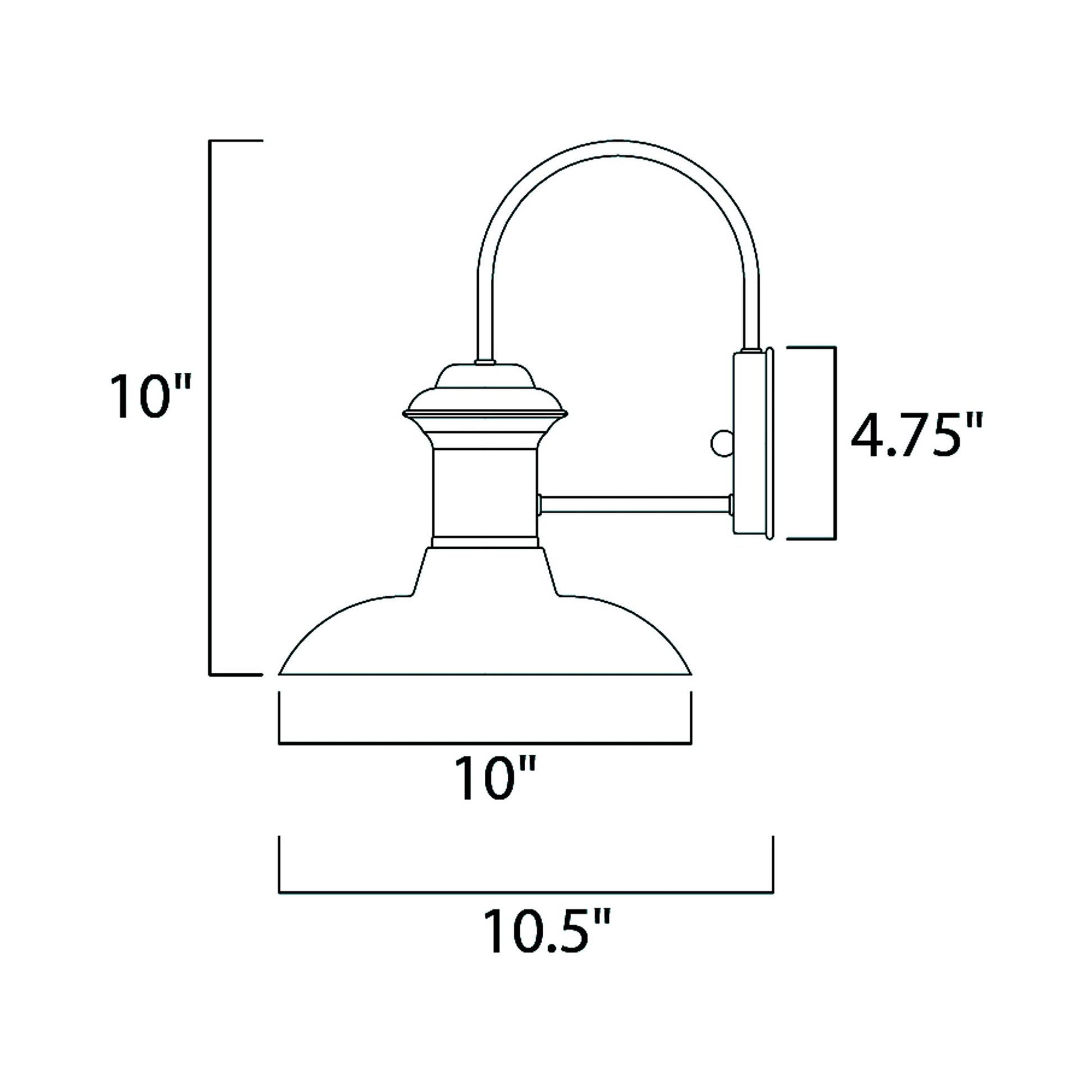 Wharf Outdoor Wall Light - line drawing.