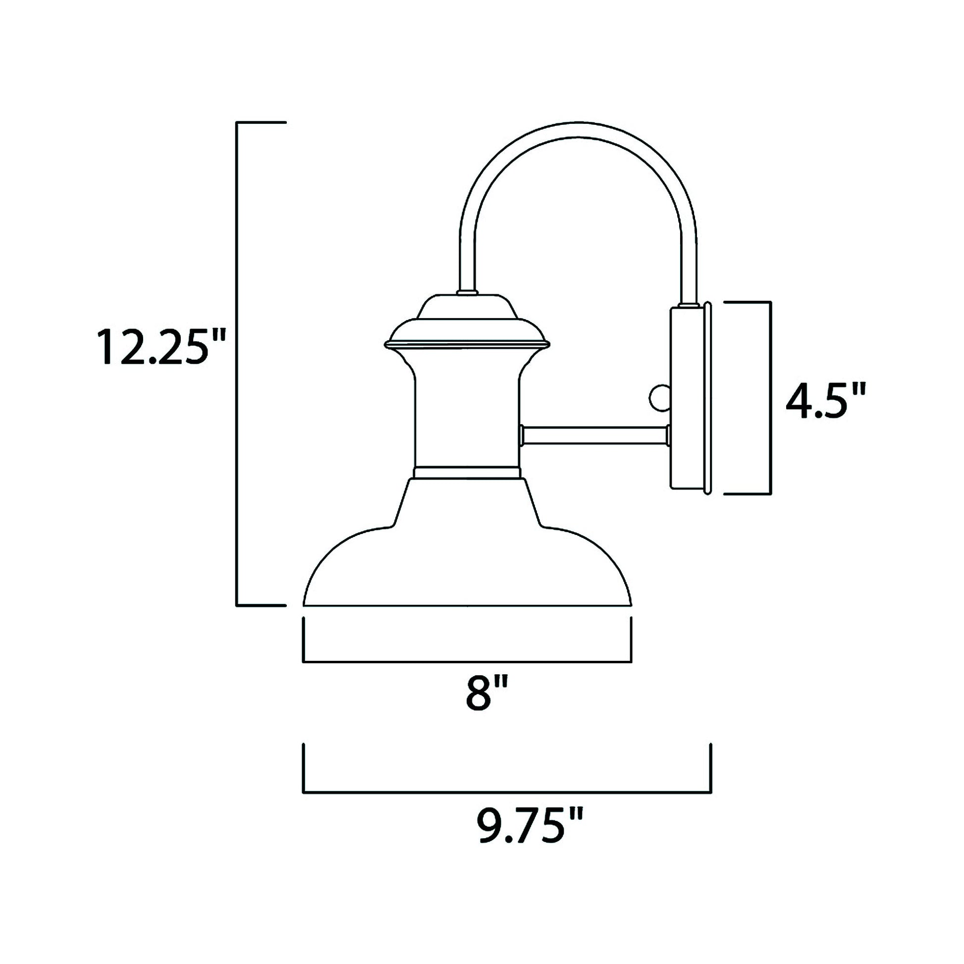 Wharf Outdoor Wall Light - line drawing.
