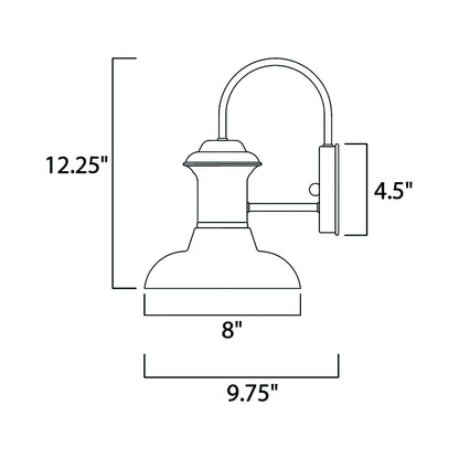 Wharf Outdoor Wall Light - line drawing.