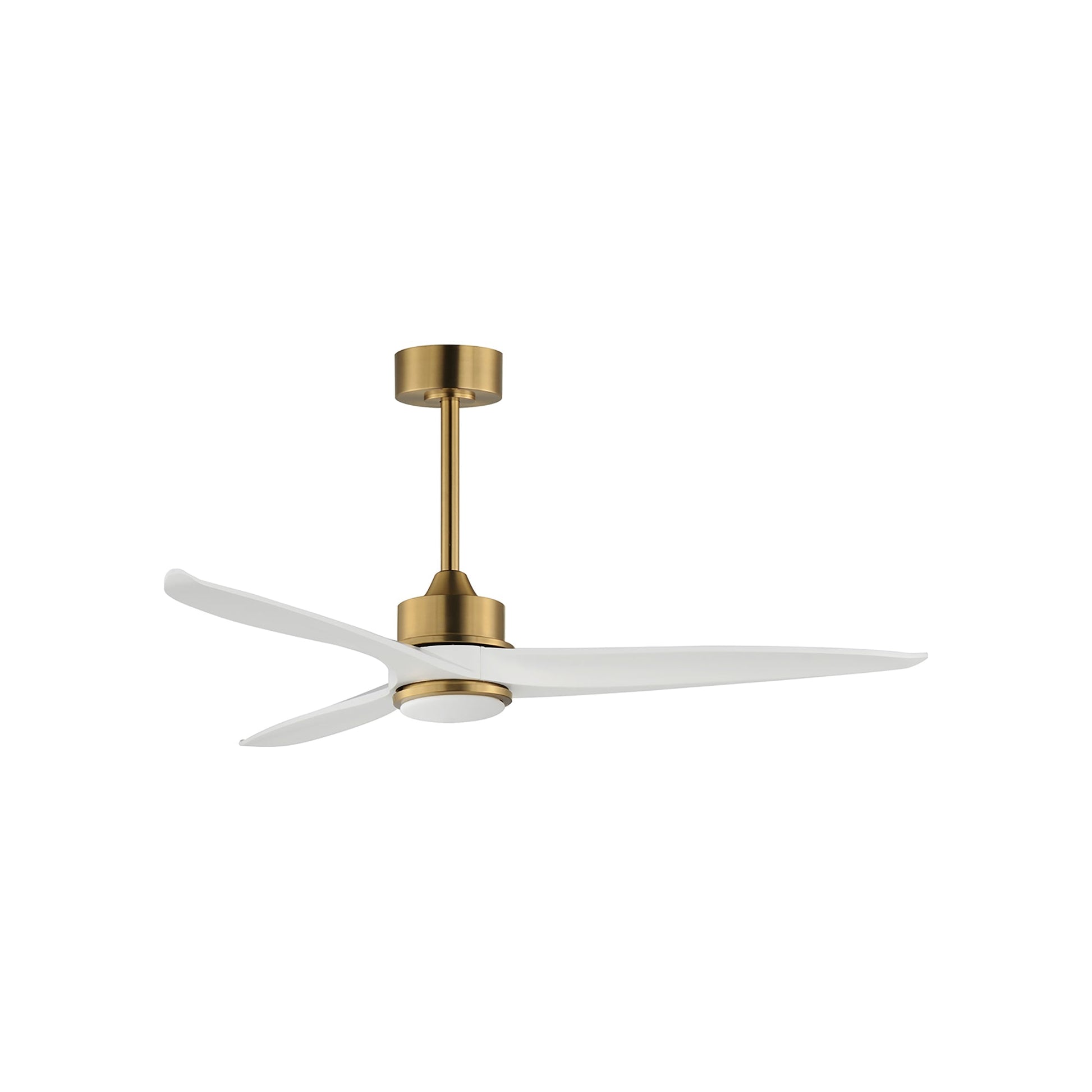 Woodwind LED Ceiling Fan in Natural Aged Brass (52-Inch).